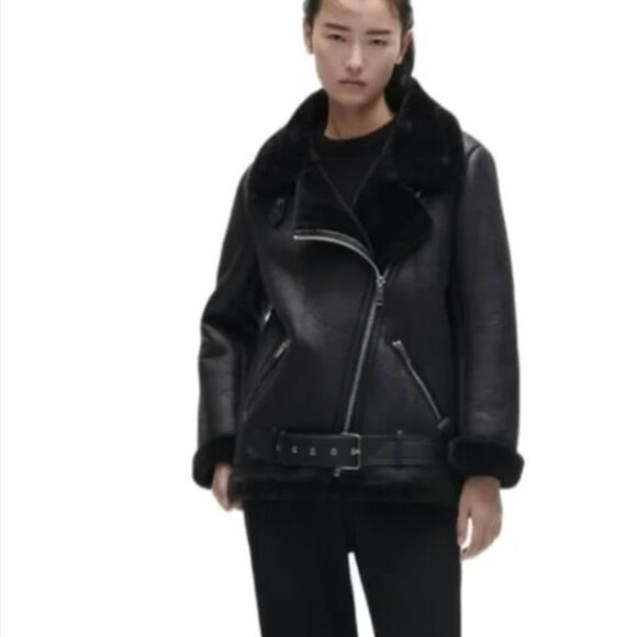 Zara Double-Faced Black Leather jacket - Picture 7 of 7
